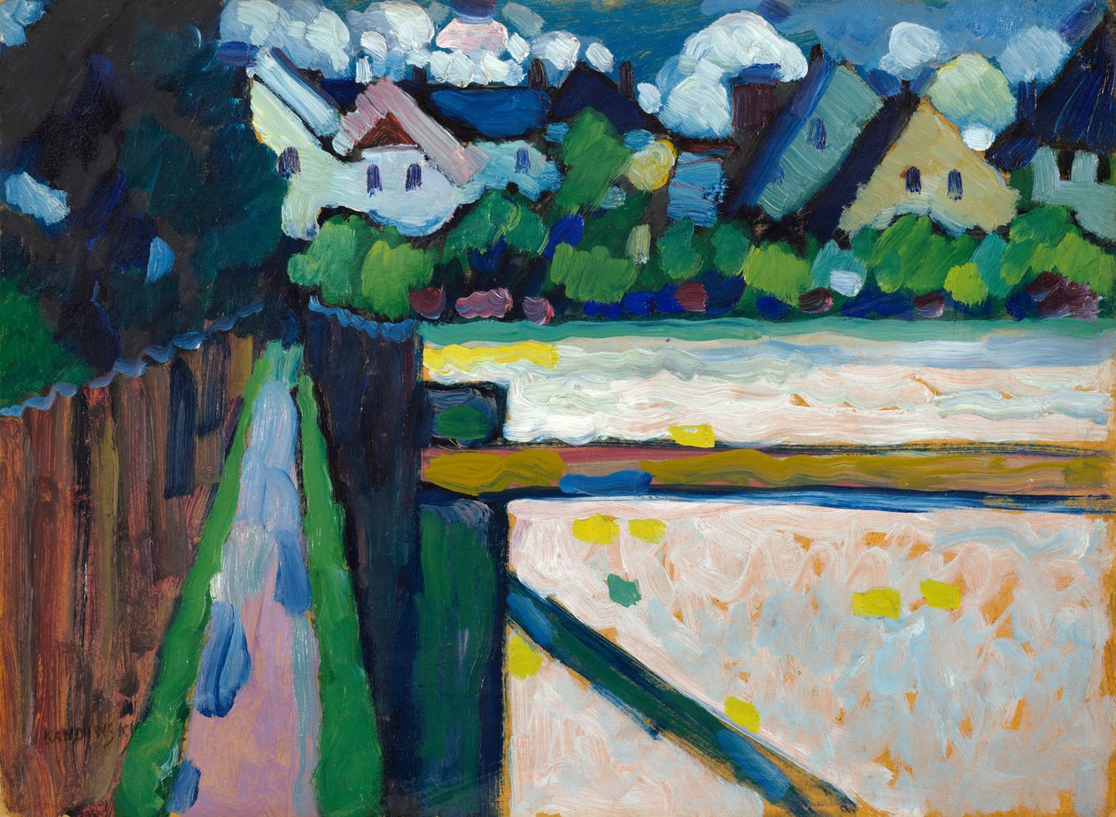 Murnau - gangsti og hus av Wassily Kandinsky