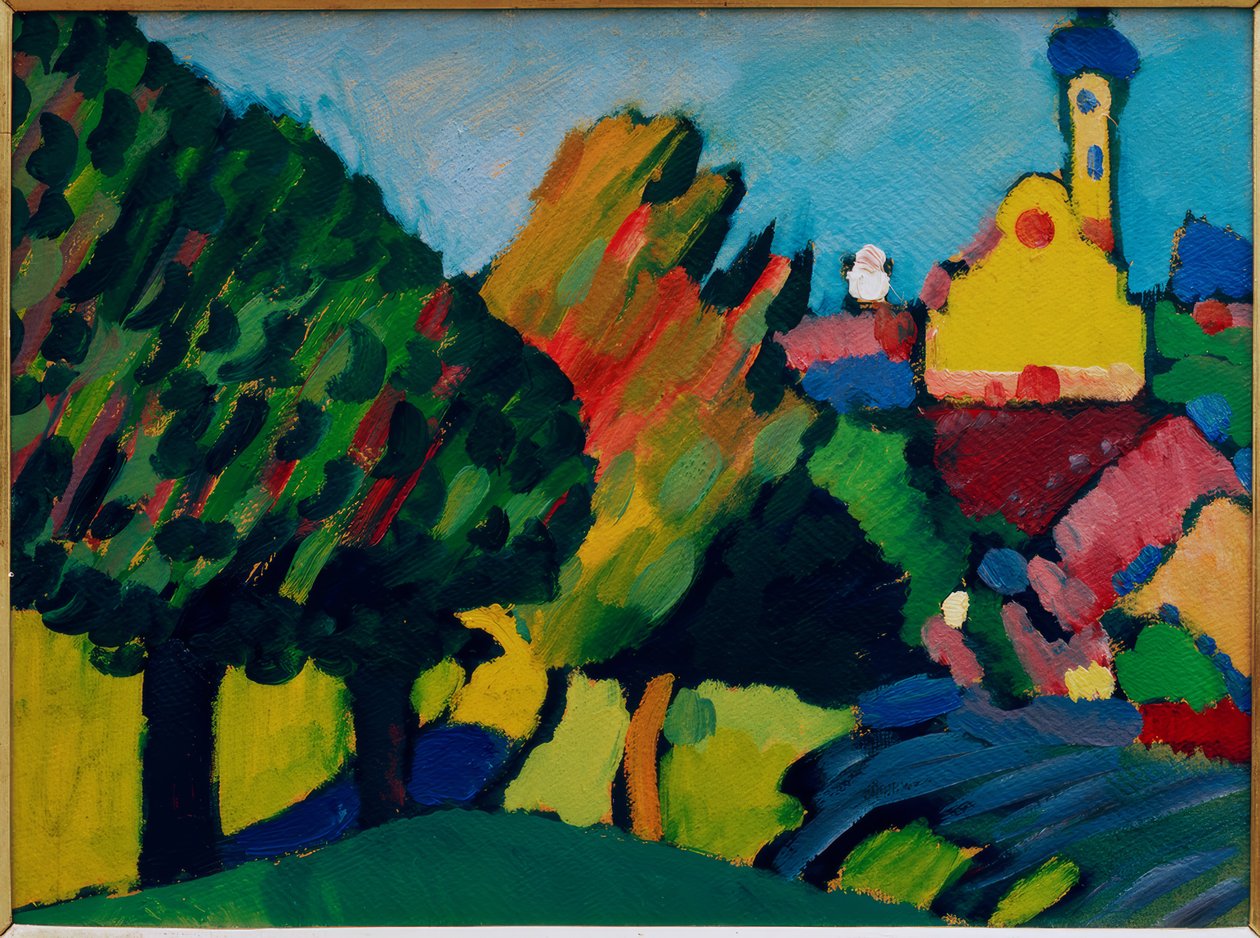Murnau - Høstlandskap med kirke av Wassily Kandinsky