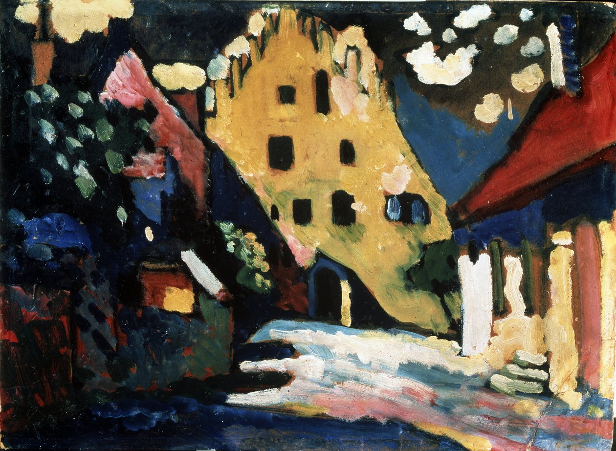 "" Murnau. The Castle Court"" maleri av Vassily Kandinsky (eller Wassily Kandinski eller Kandinskij av Wassily Kandinsky