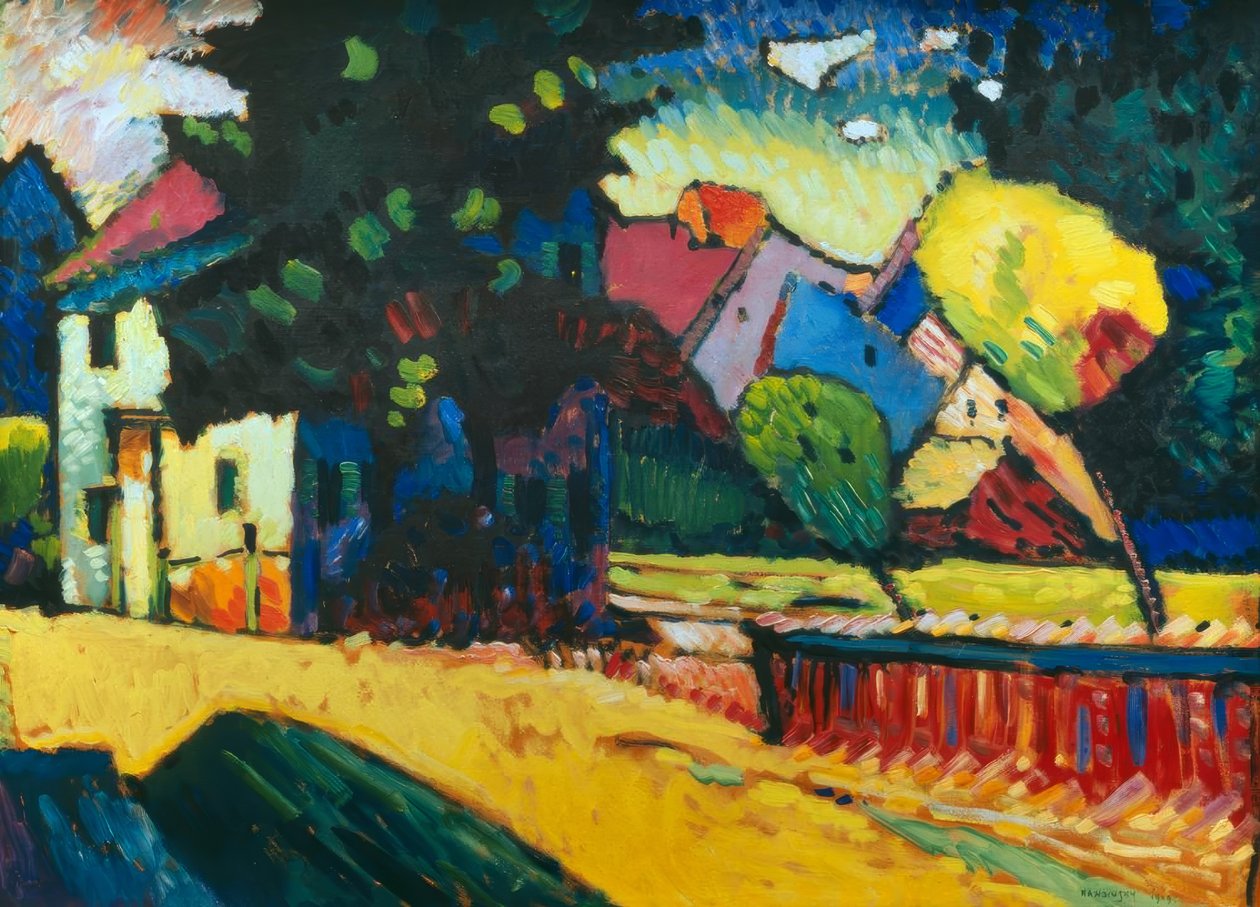 Murnau - landskap med et grønt hus av Wassily Kandinsky