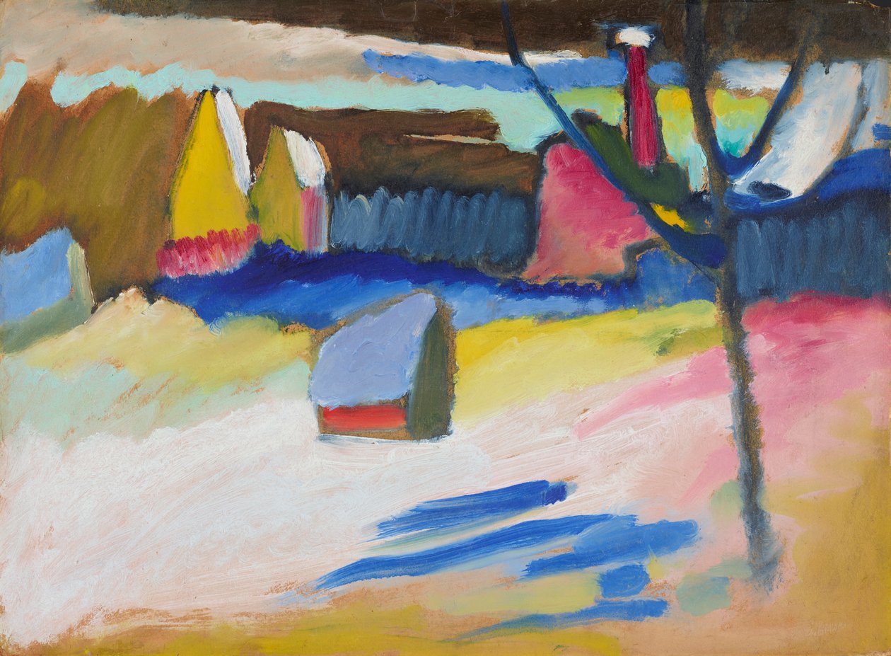 Murnau - Landskap med et bart tre av Wassily Kandinsky