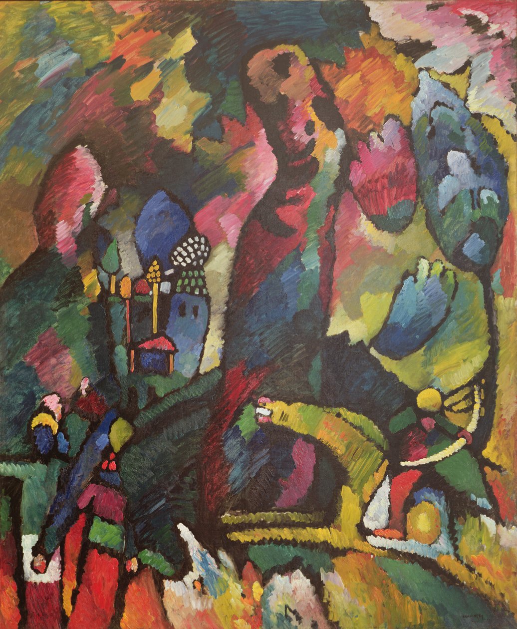 Bilde med en bueskytter, 1909 av Wassily Kandinsky