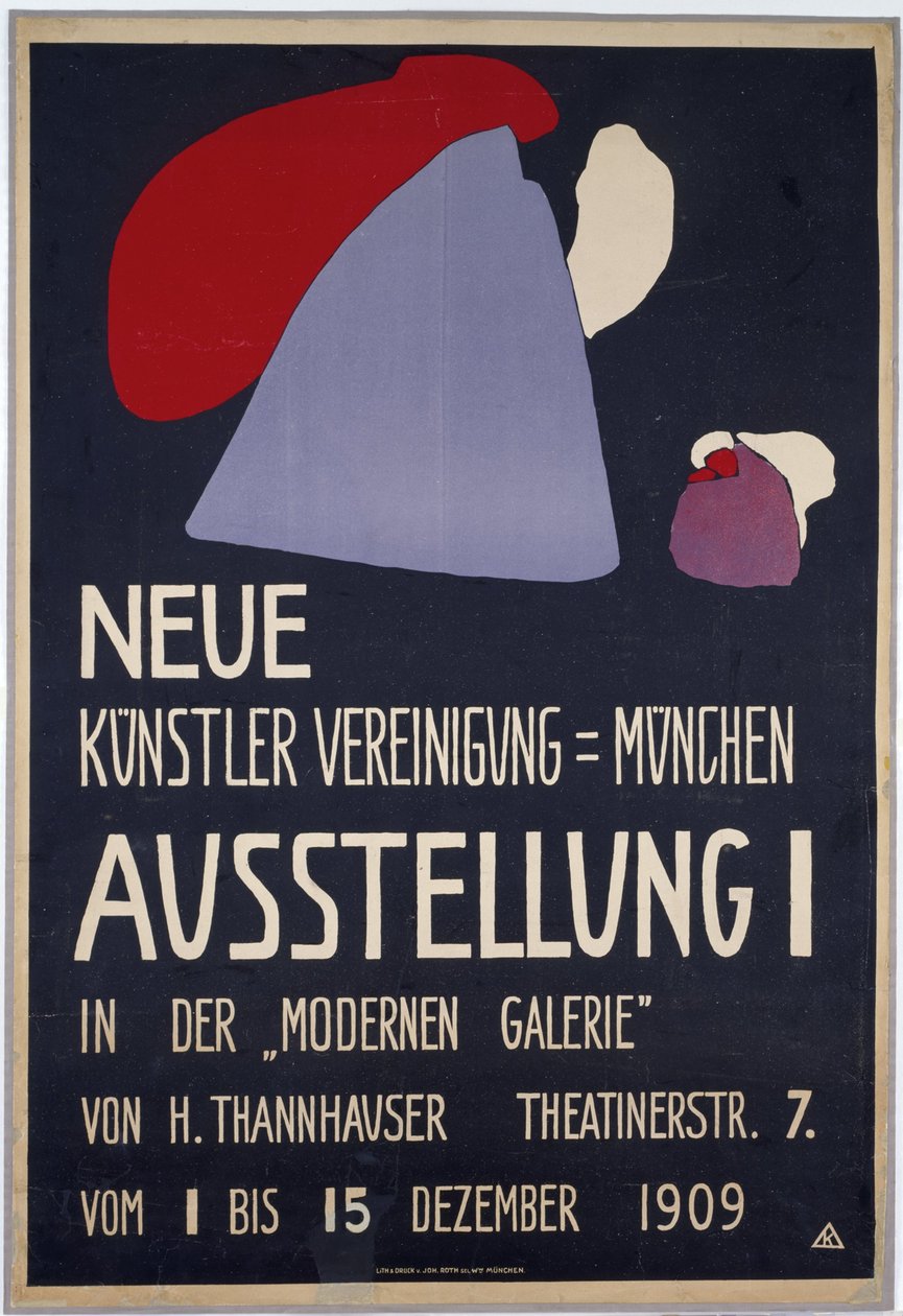 Plakat for den første utstillingen til Neue Künstlervereinigung Munich av Wassily Kandinsky