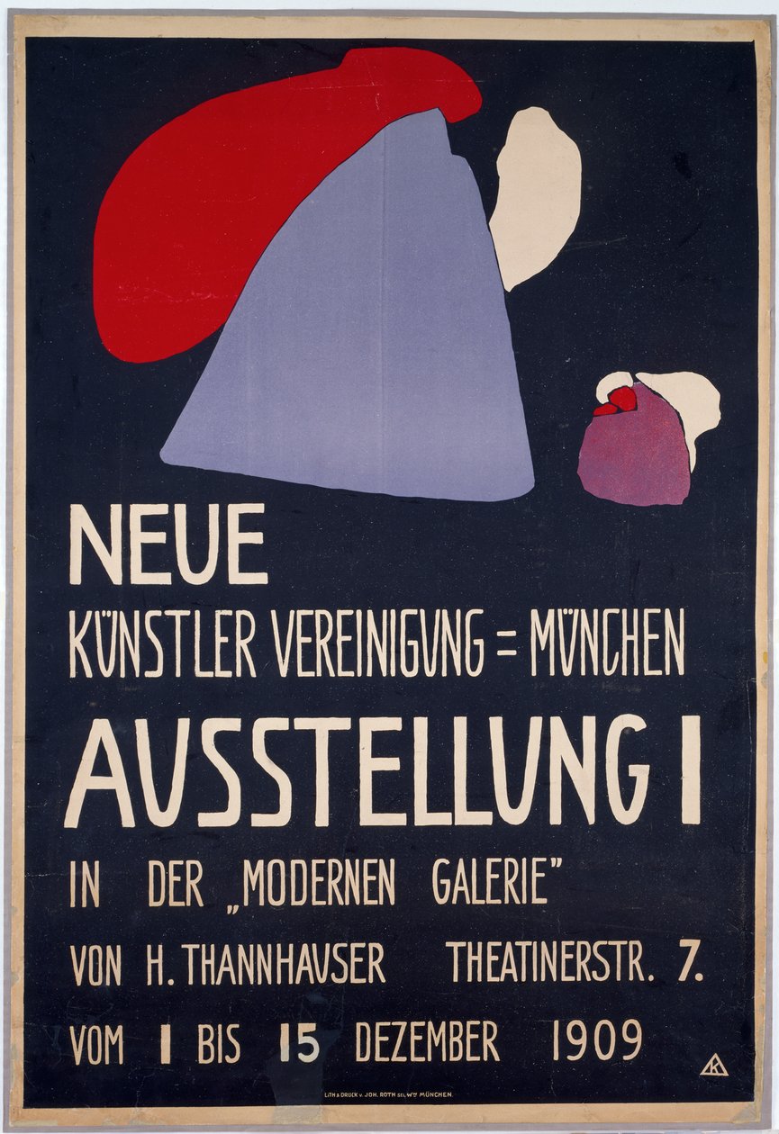 Plakat für die erste Ausstellung der Neuen Künstlervereinigung München av Wassily Kandinsky