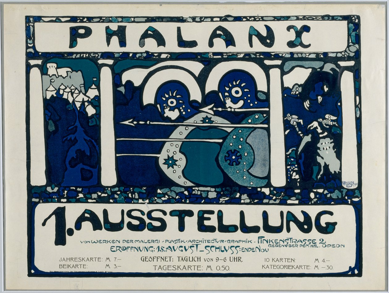 Plakat for den første utstillingen av Phalanx av Wassily Kandinsky