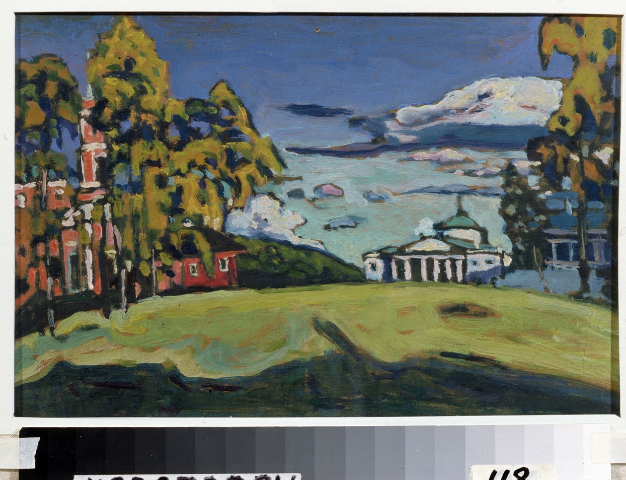 Landsted på Akhtyrka. Maleri av Vassily Kandinsky (eller Wassily Kandinsky eller Kandinskyj av Wassily Kandinsky