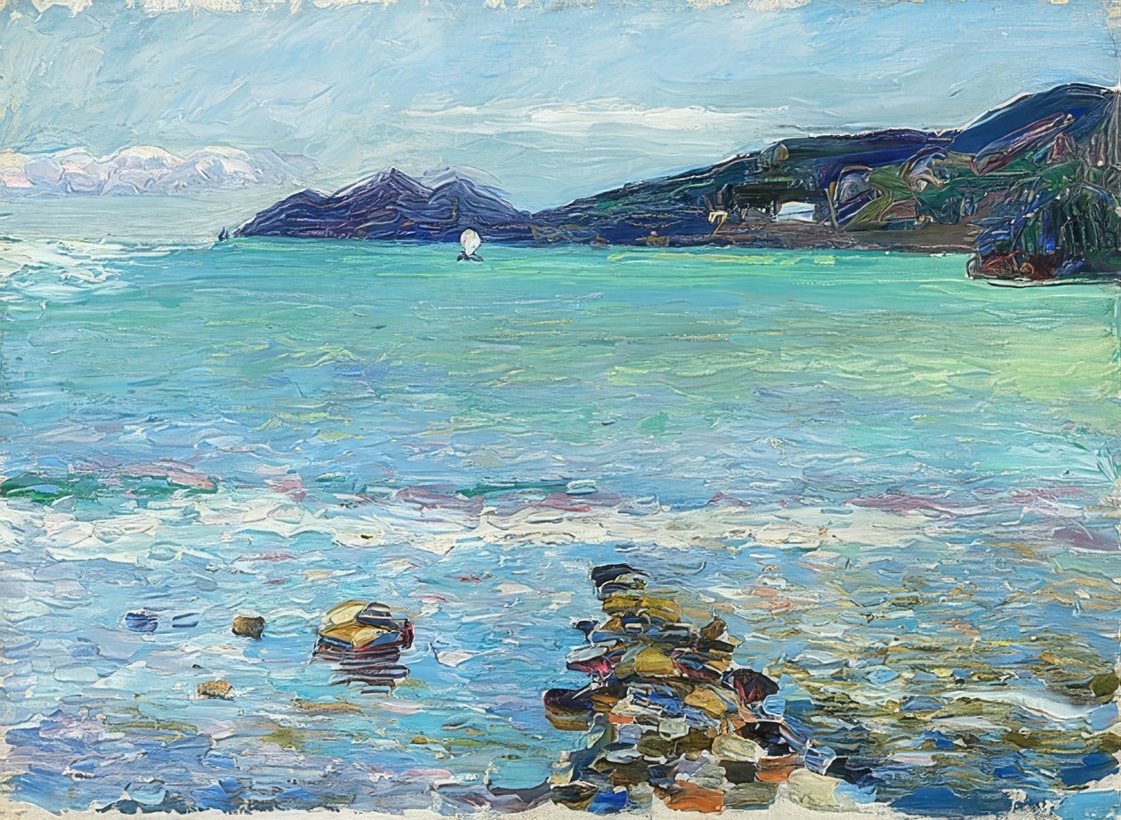 Rapallo, utsikt over Portofino. Rundt 1906 av Wassily Kandinsky