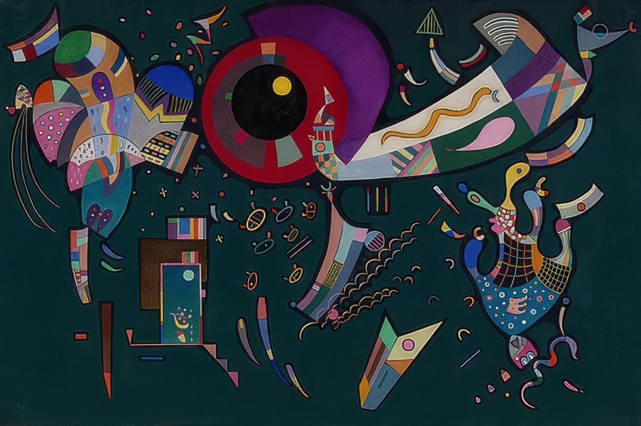 Rundt sirkelen (Autour du cercle). 1940 av Wassily Kandinsky