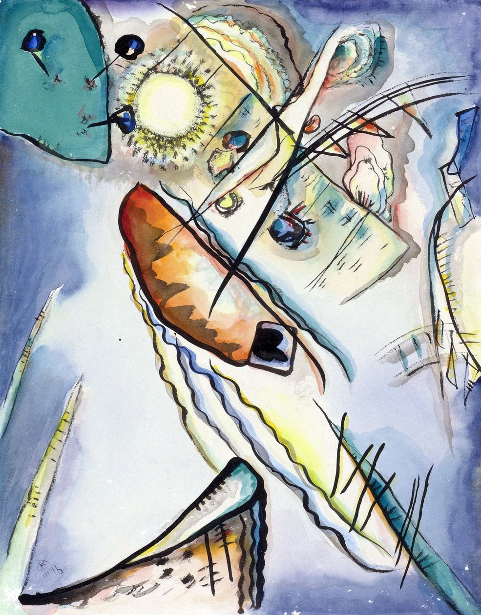 ""Uten tittel"" Akvarell av Vassily Kandinsky (eller Wassily Kandinsky eller Kandinskyj av Wassily Kandinsky