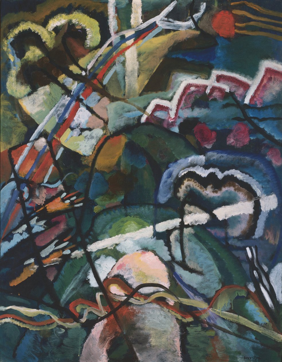 Skisse I for maling med hvit kant Skisse I for maling med hvit kant, 1913 av Wassily Kandinsky