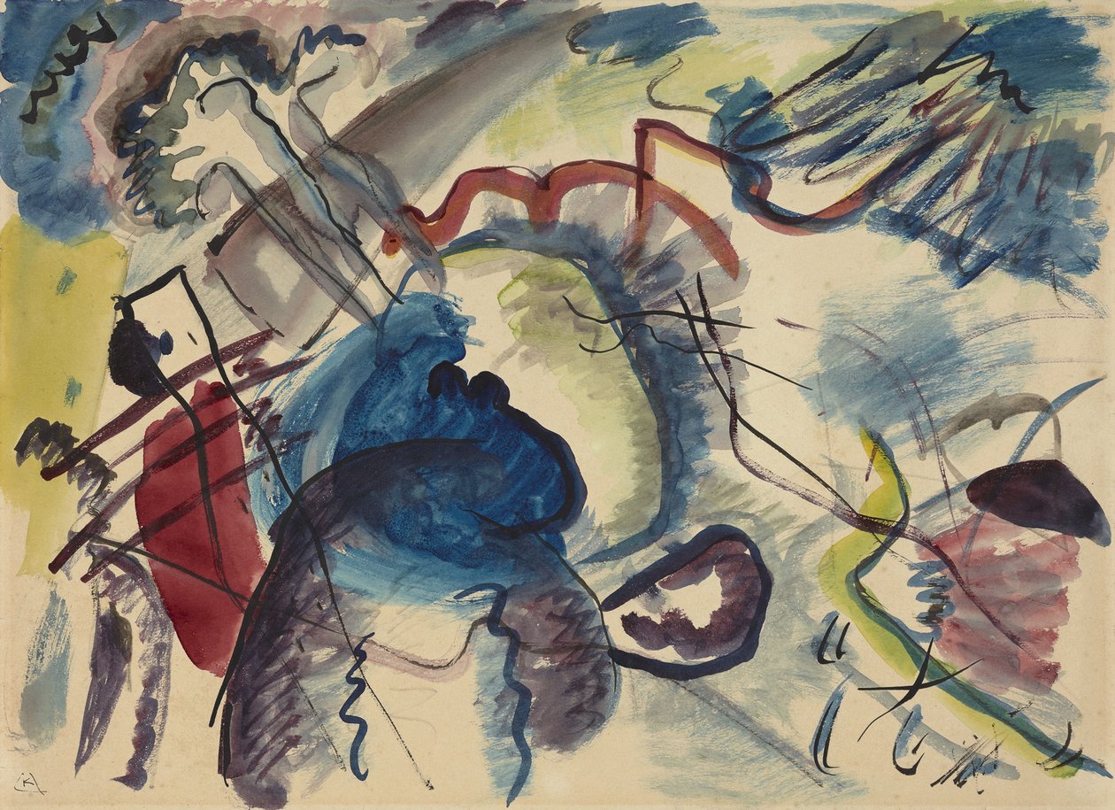 Skisse for maling med hvit kant Utkast til maling med hvit kant, 1913 av Wassily Kandinsky
