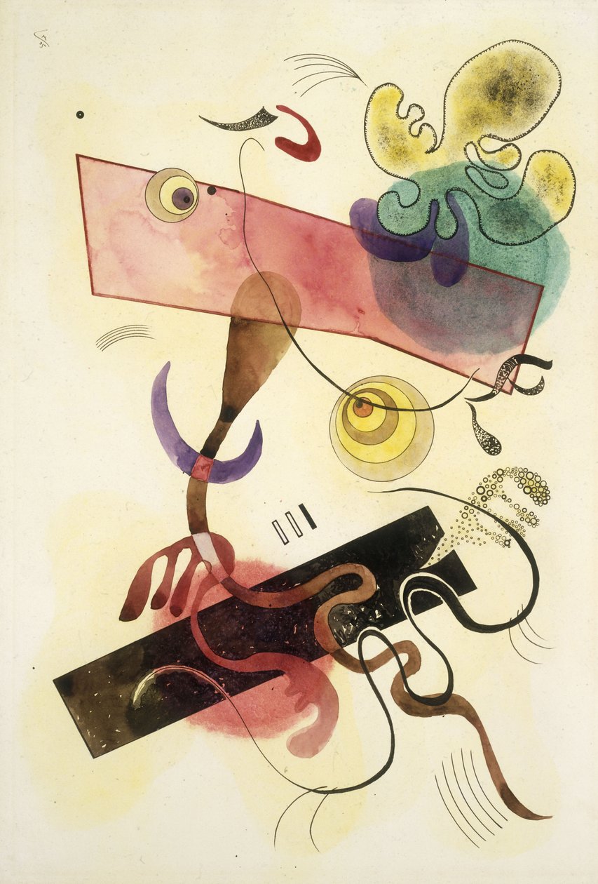 Flekker: Grønn og rosa av Wassily Kandinsky