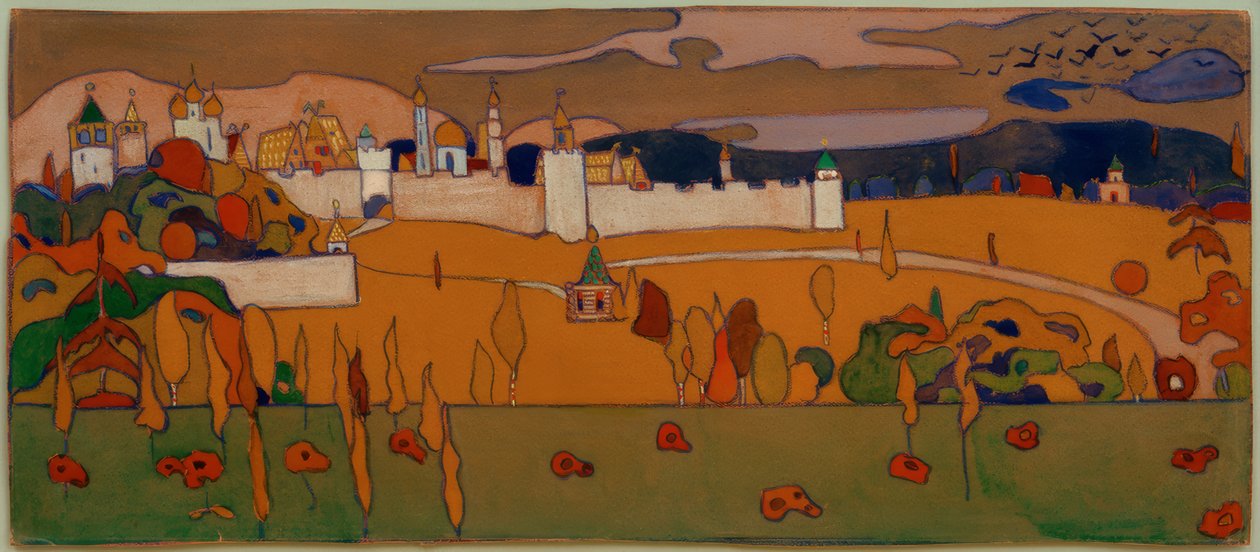Bymurer i høstlandskap av Wassily Kandinsky