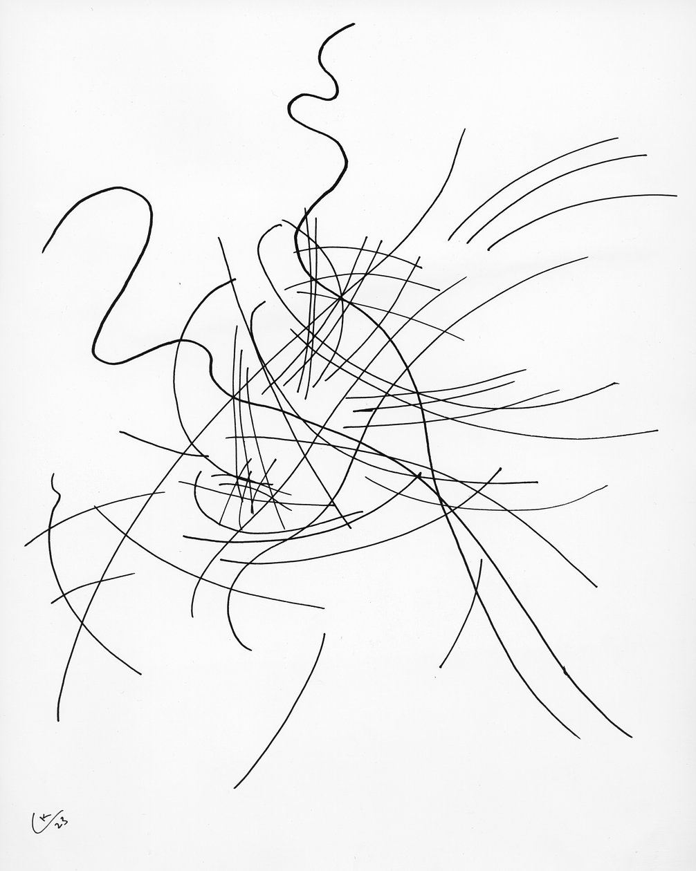 Uten tittel, 1923 (penn og blekk på papir) (bw-foto) av Wassily Kandinsky
