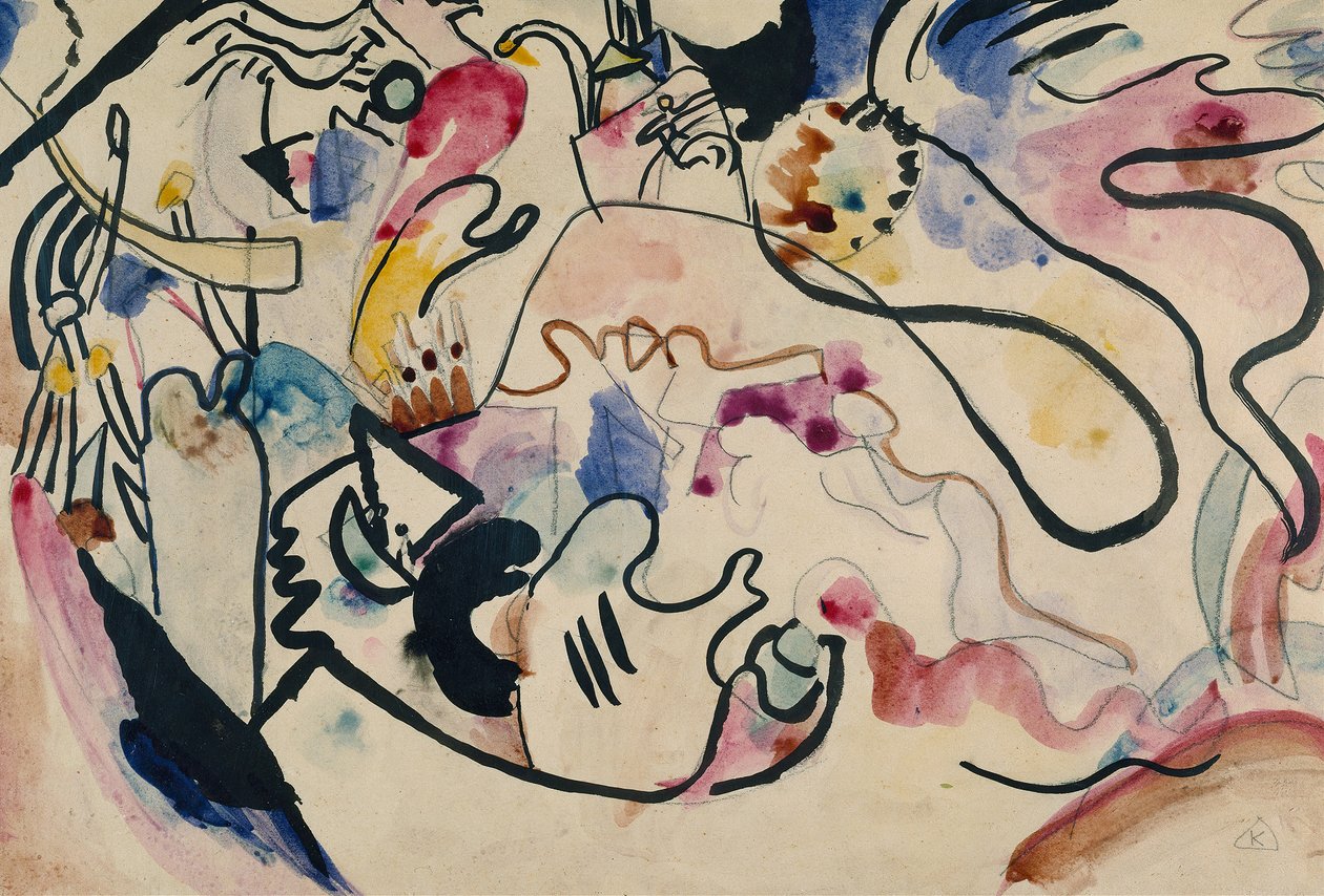Akvarell nr. 8 dommedag, 1911-1912. av Wassily Kandinsky