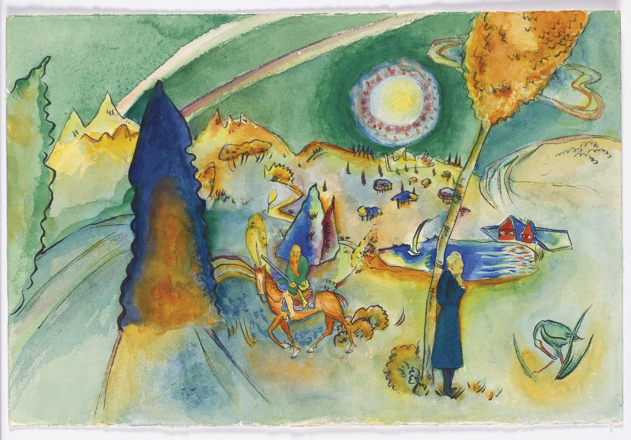 Akvarell til Poul Bjerre av Wassily Kandinsky