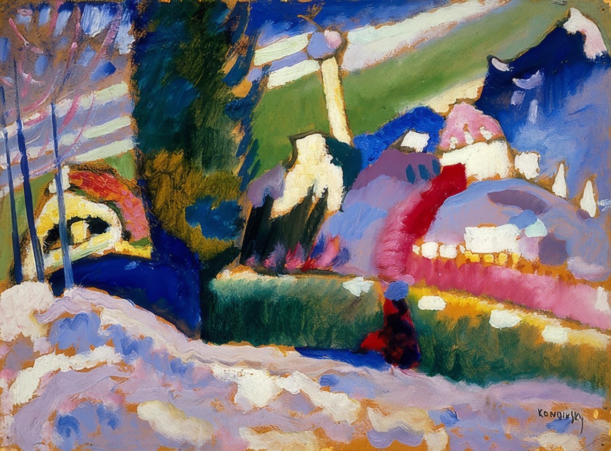 Vinterlandskap med kirke. 1910-11 av Wassily Kandinsky