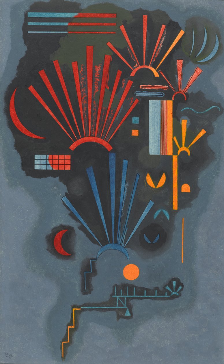 Zunehmen, 1933 (Olje, eggtempera og blekk på papir) av Wassily Kandinsky