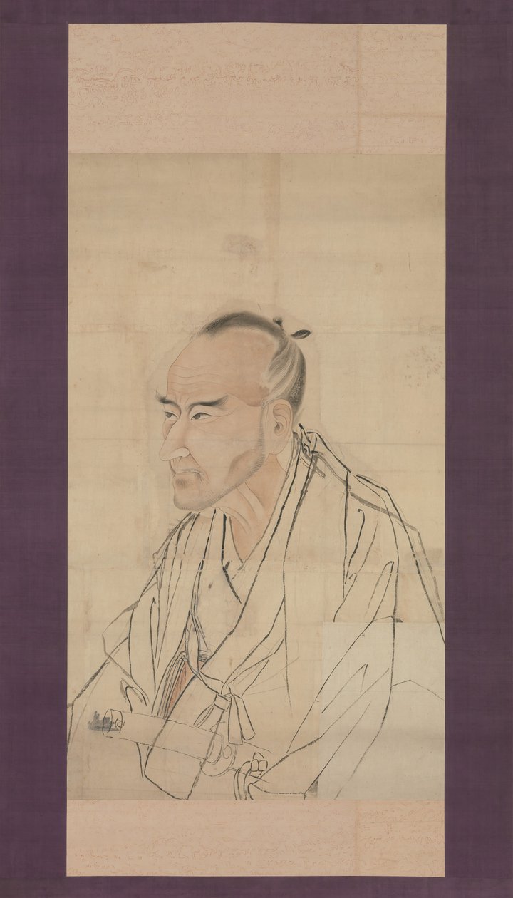 Skisse for portrettet av Tachihara Suiken, 1800-tallet. av Watanabe Kazan