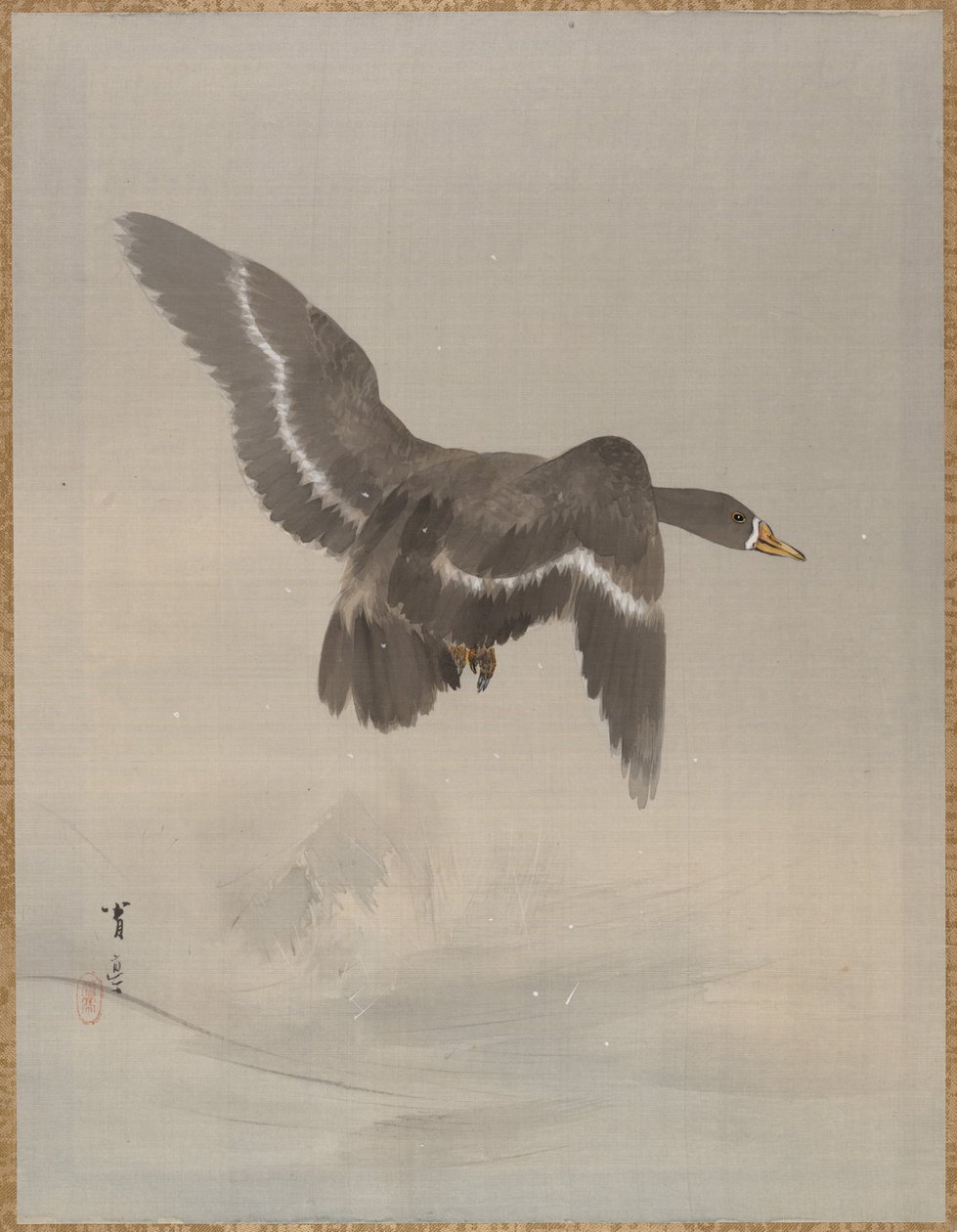 Flying Goose, ca. 1887. av Watanabe Seitei