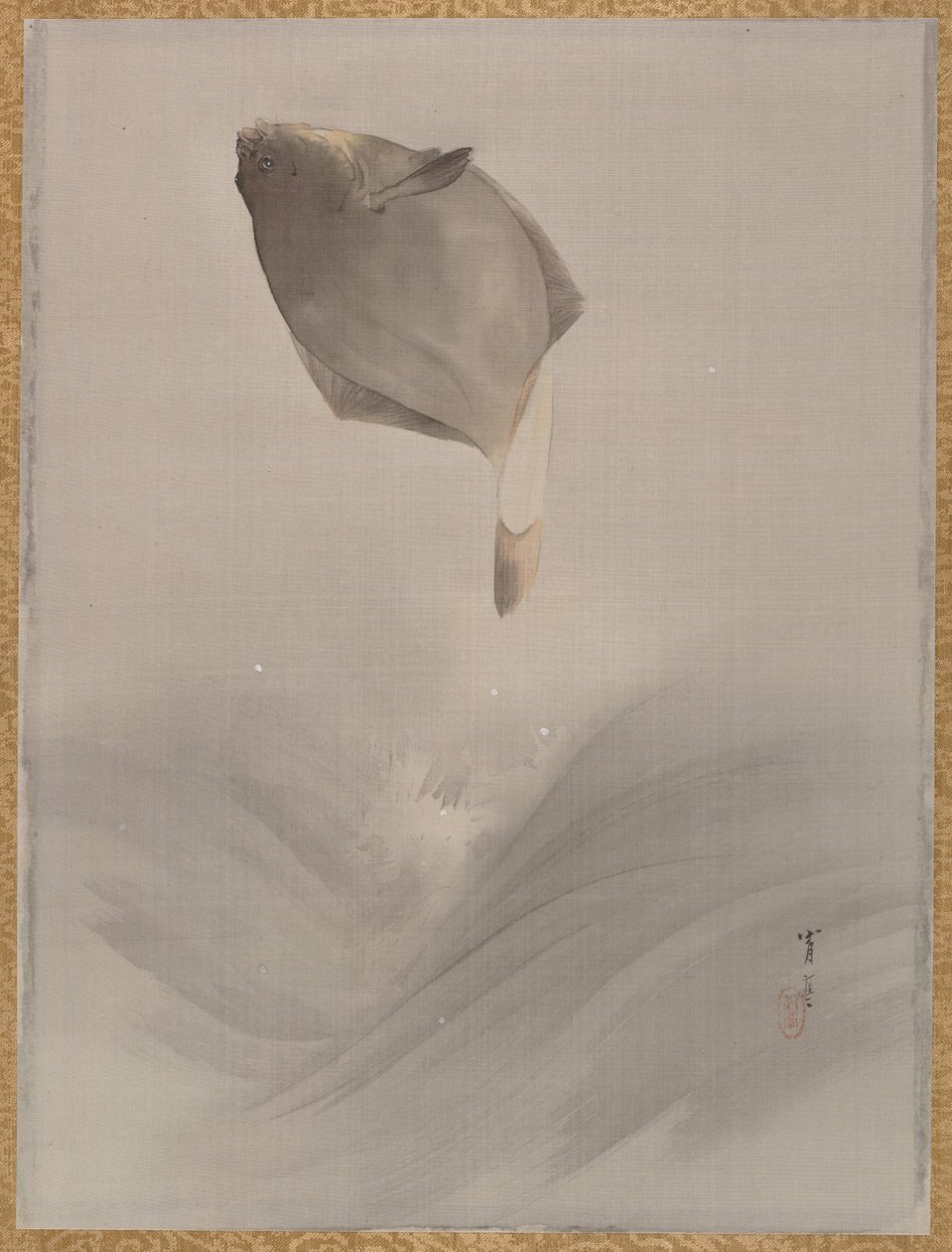 Hoppende fisk, ca. 1887. av Watanabe Seitei