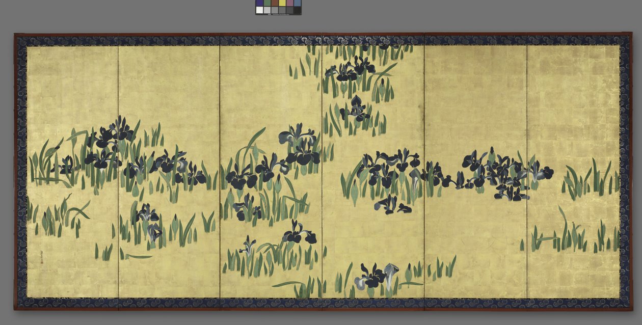 Iriser, en av et par seksdobbelte skjermer, 1700-tallet av Watanabe Shiko