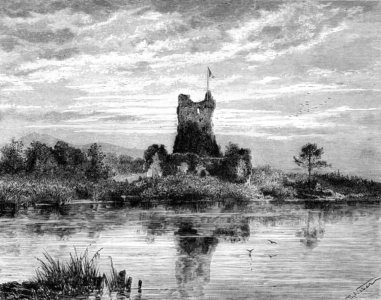Ross Castle, County Kerry, Irland, 1800-tallet. av Weber