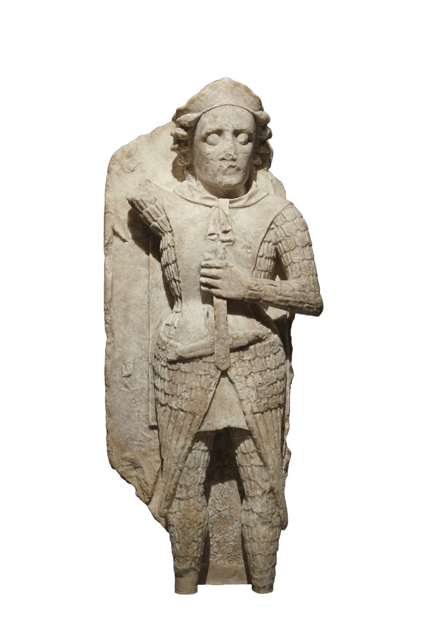 St Michael-skulptur (alabast) av Welsh school