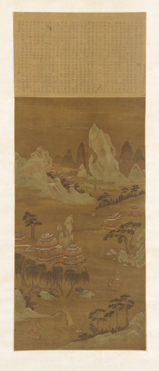 Palasser ved bredden av en innsjø, Ming- eller Qing-dynastiet, 1700-tallet av Wen Zhengming