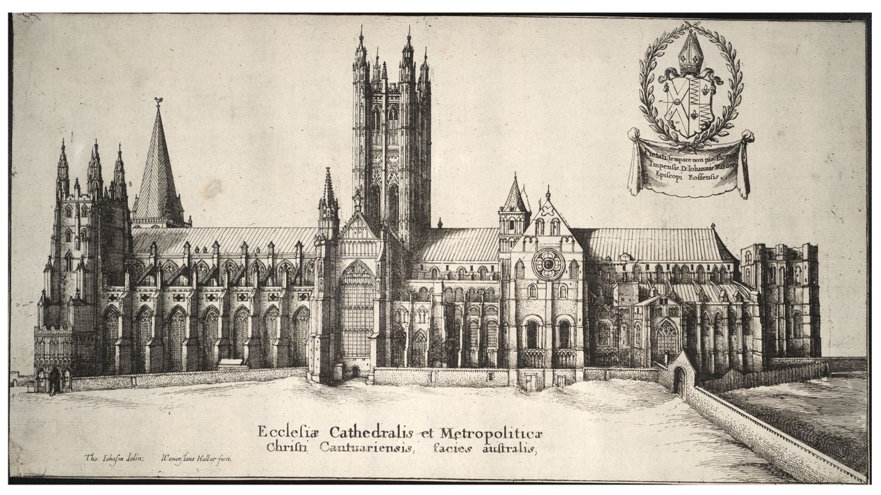 Canterbury katedral, sørsiden av Wenceslaus Hollar