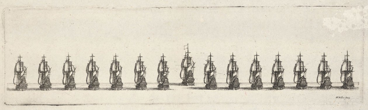 En flåte i kø av Wenceslaus Hollar
