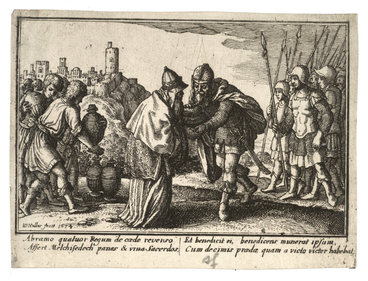 Abraham og Melkisedek av Wenceslaus Hollar