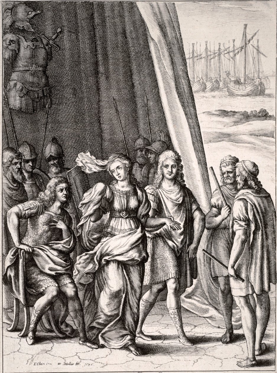 Briseis og Achilles av Wenceslaus Hollar