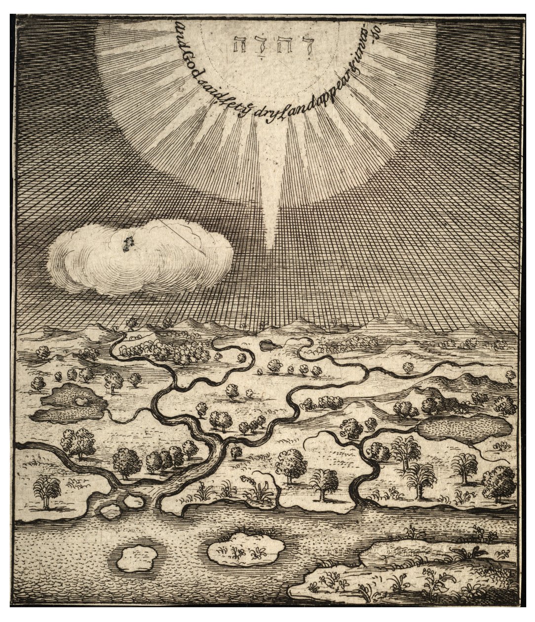 Skapelsen av jorden. Stat 2 av Wenceslaus Hollar