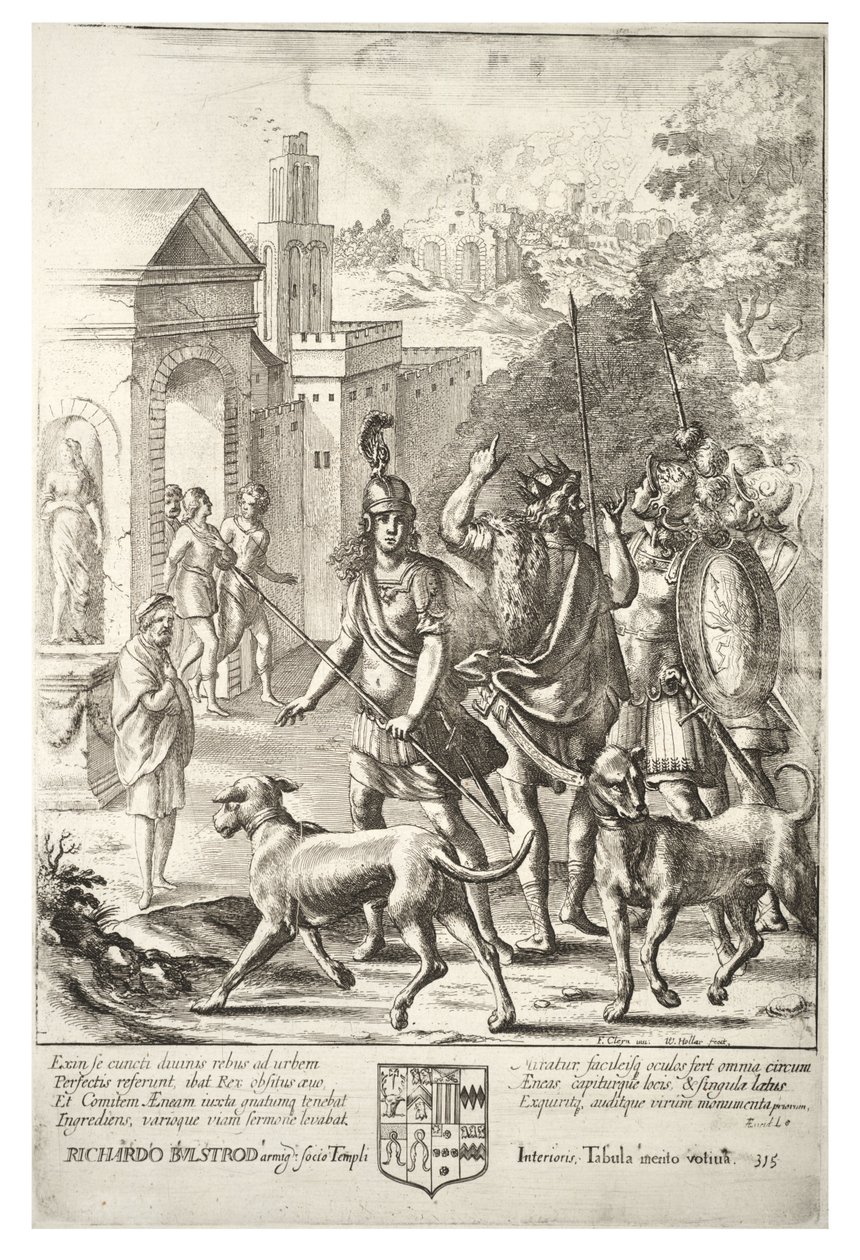 Evander og Aeneas på Palentium. Stat 4 av Wenceslaus Hollar