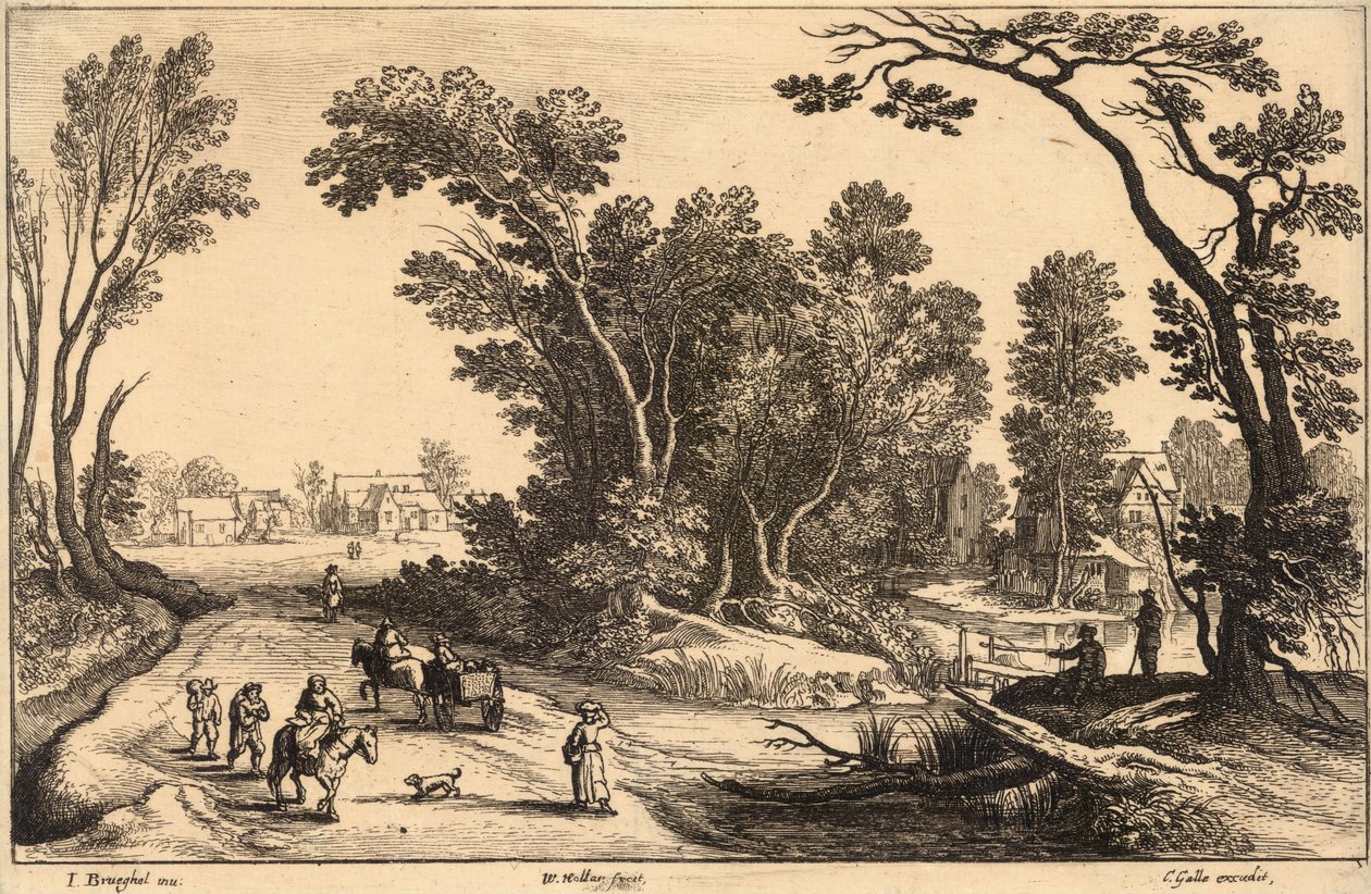 Skal på markedet (Brueghel). Stat 2 av Wenceslaus Hollar