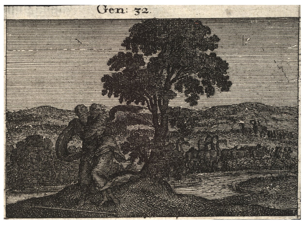 Jakob kjemper med engelen. Stat 1 av Wenceslaus Hollar