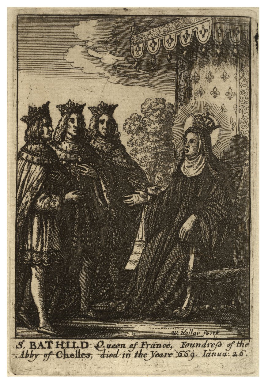 St. Bathilde av Wenceslaus Hollar