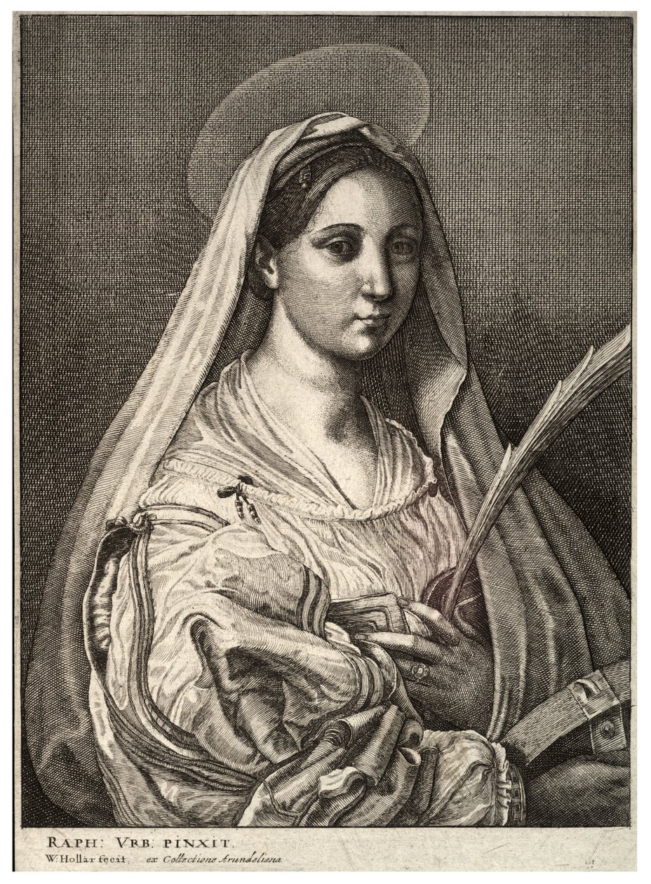 St. Catharine av Alexandria. Stat 2 av Wenceslaus Hollar
