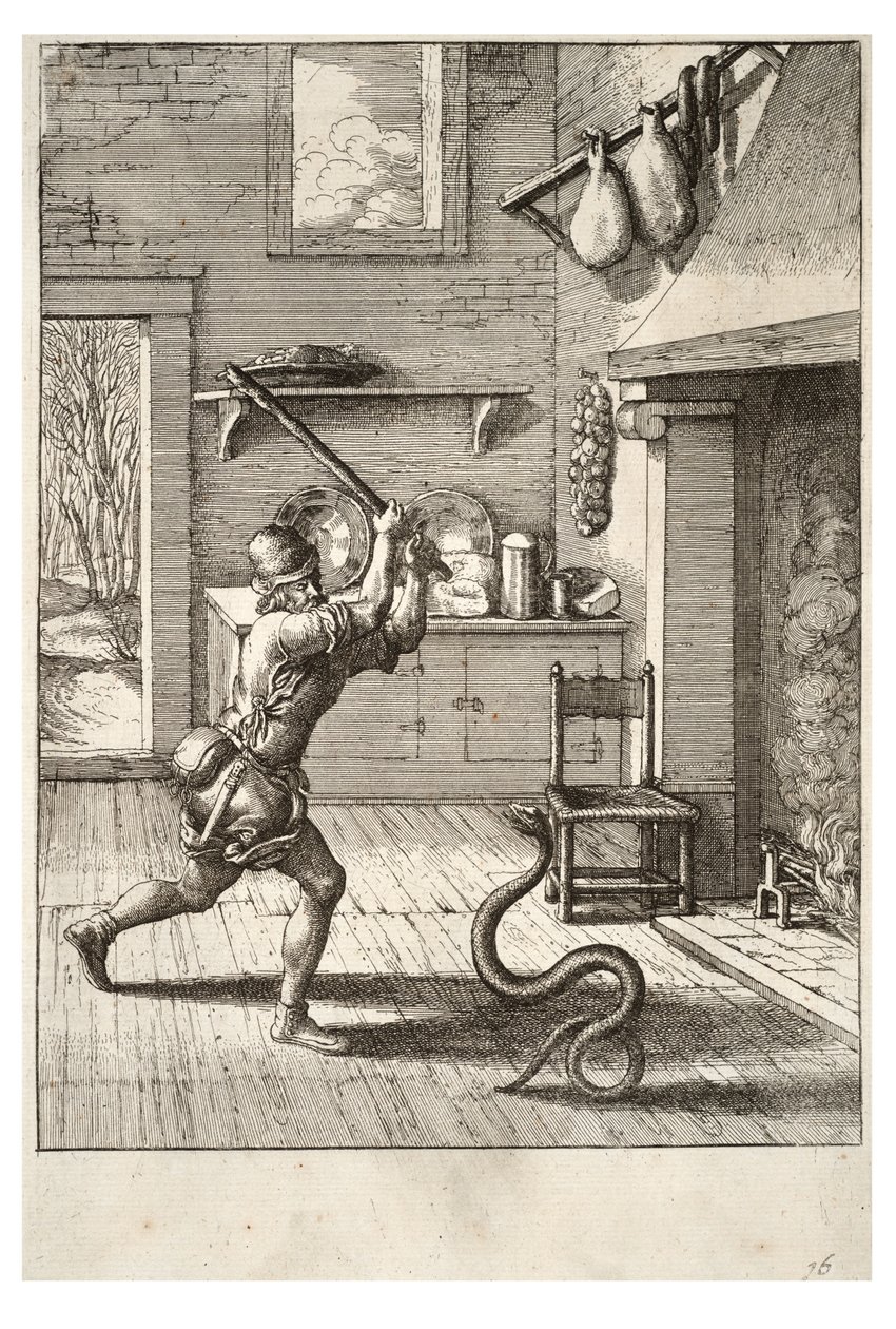 Mannen og slangen av Wenceslaus Hollar