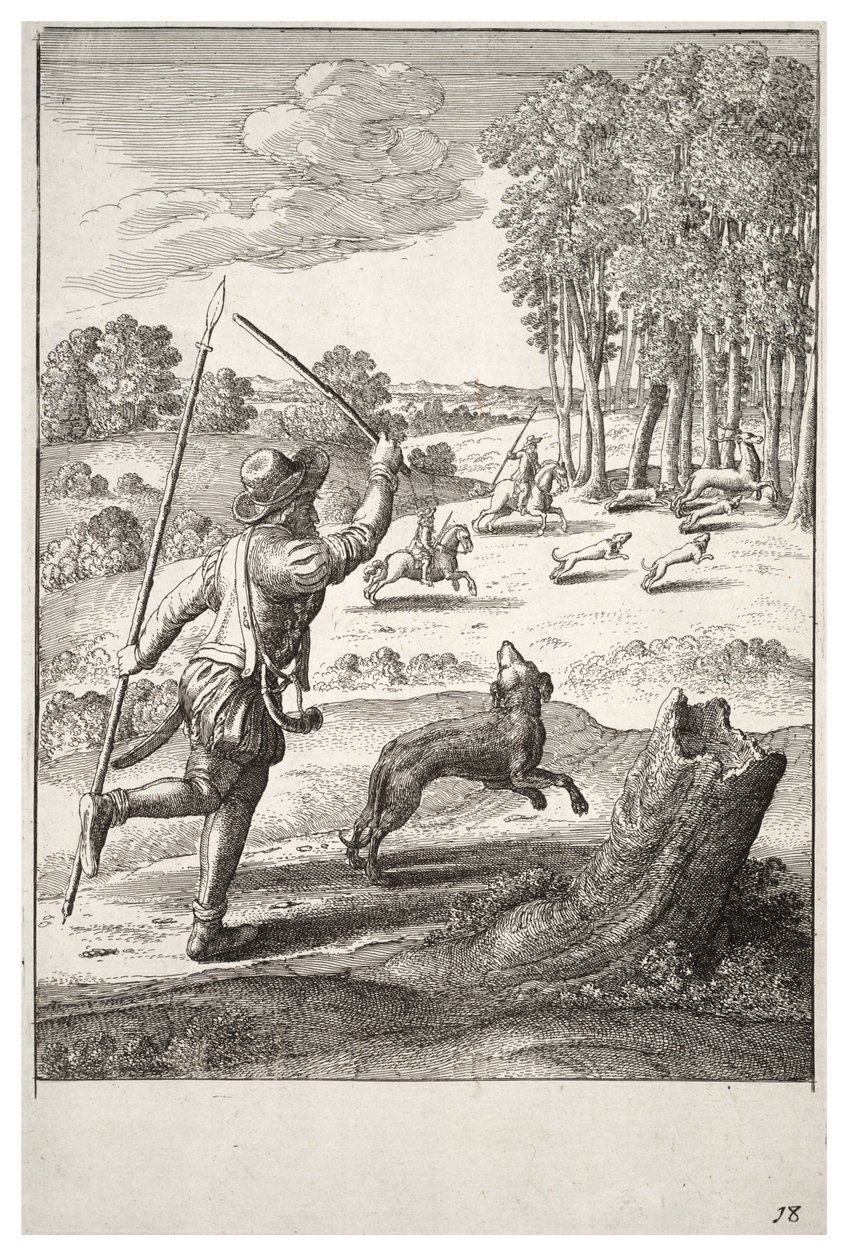 Den gamle jakten og hans herre av Wenceslaus Hollar