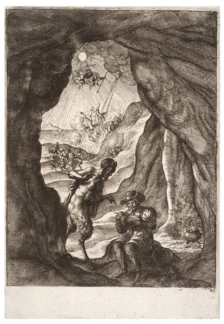Satyren og den reisende. Stat 2 av Wenceslaus Hollar