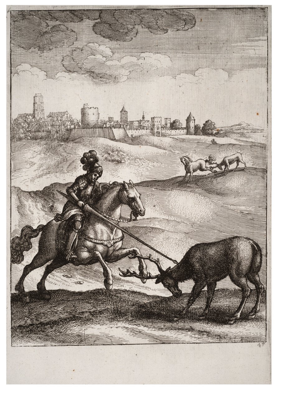 Hjort og hesten av Wenceslaus Hollar