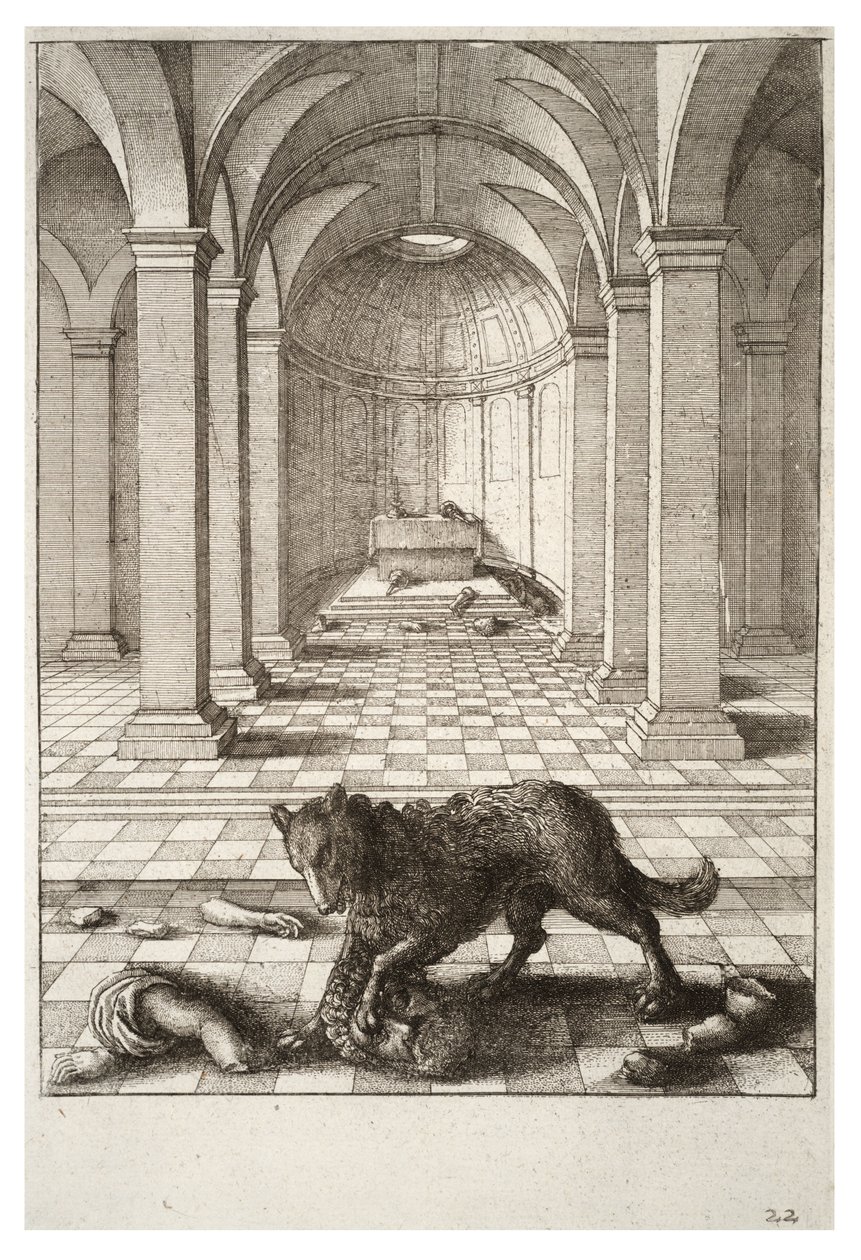 Ulven og statuen av Wenceslaus Hollar