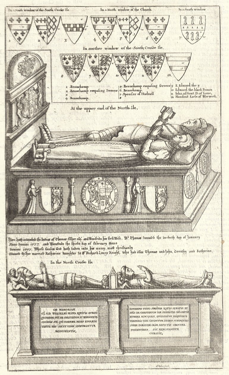 Thomas Fisher og Sir William Petto (monument) av Wenceslaus Hollar