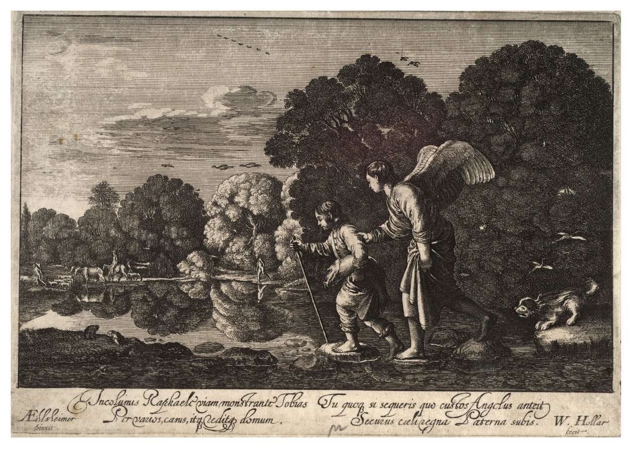 Tobias og engelen. Stat 2 av Wenceslaus Hollar