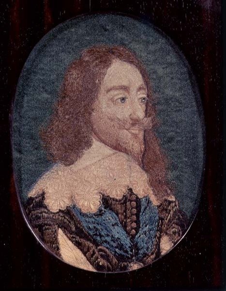 Portrett av Charles I (1600-49) ca. 1641 (broderi) av Wenceslaus (after) Hollar