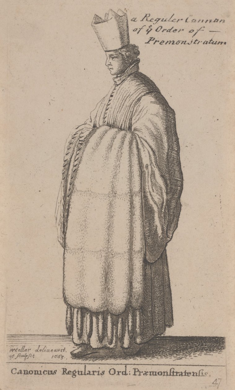 En vanlig kanon av Ye Order of Premonstratus av Wenceslaus Hollar