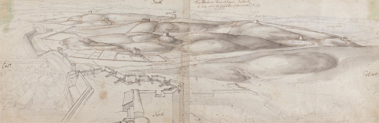 Utsikt fra Peterborough Tower i Tangier av Wenceslaus Hollar