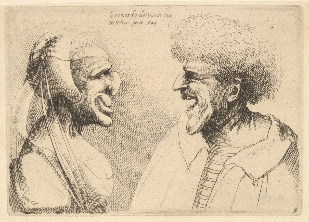 Et deformert par vendt mot hverandre, 1645. av Wenceslaus Hollar